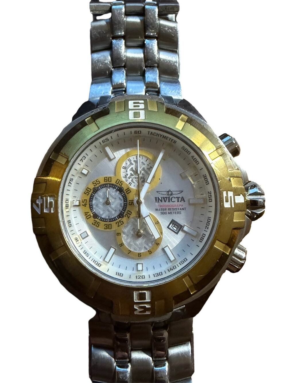 Invicta Pro Diver Master of The Oceans Chronograph Men's Watch Silver Gold Tone